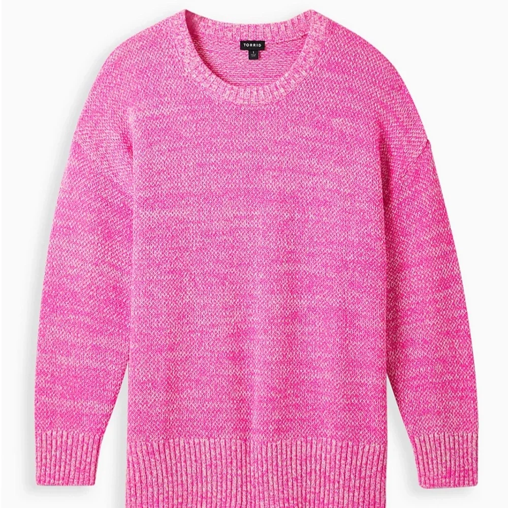 TORRID DROP SHOULDER PULLOVER SWEATER  - ACRYLIC PINK - Picture 2 of 4